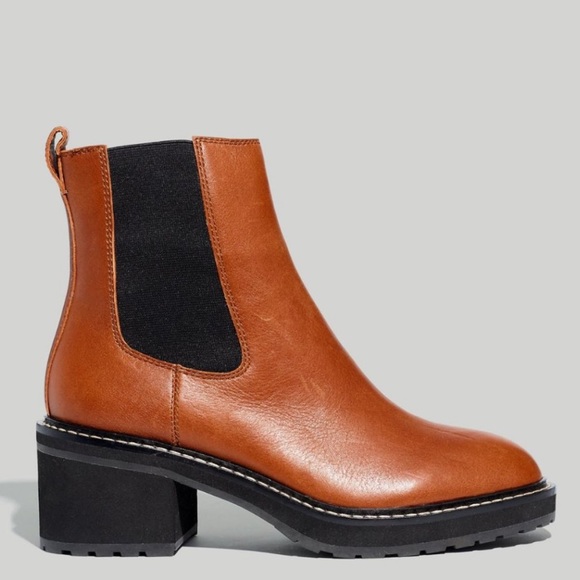 Madewell Chelsea Lugsole Heeled Boots in Dried Maple size 9 - Picture 2 of 7